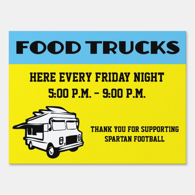 Event Fundraiser Food Trucks Sign (Front)