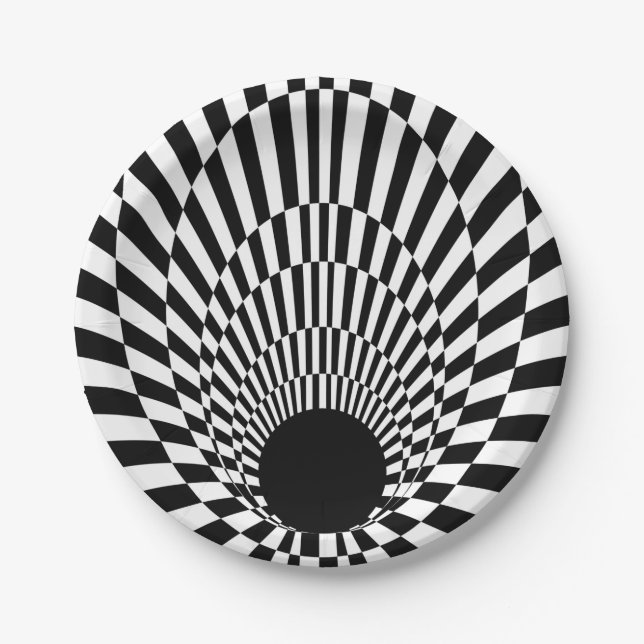 Event Horizon 3d Black hole Paper Plates (Front)