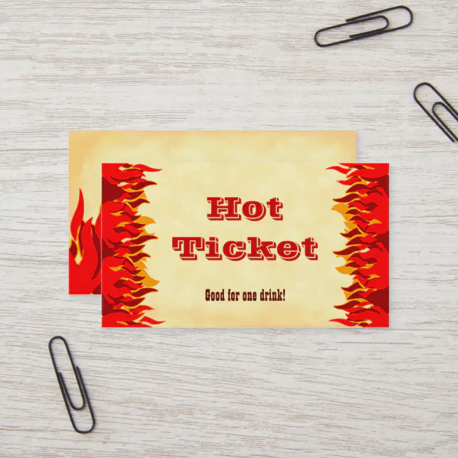 Event Hot Ticket Red Flames Business Card Template Zazzle