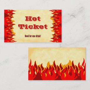 Event Hot Ticket Red Flames Business Card Template