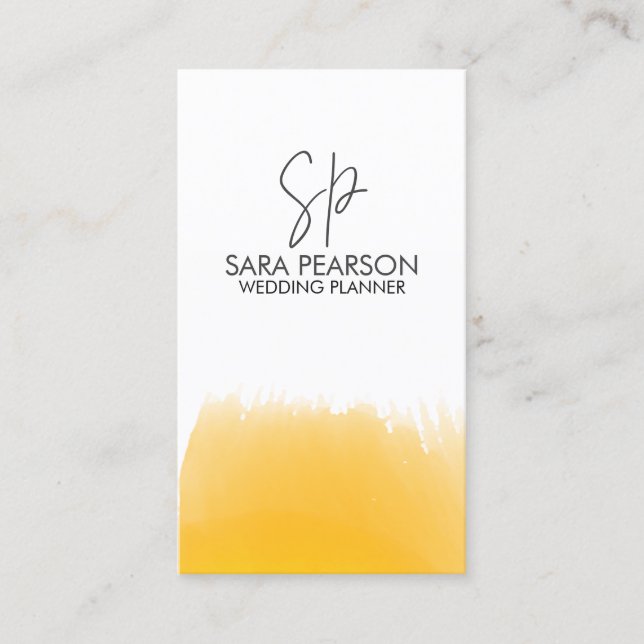 Event Management Planning Monogram Business Card (Front)
