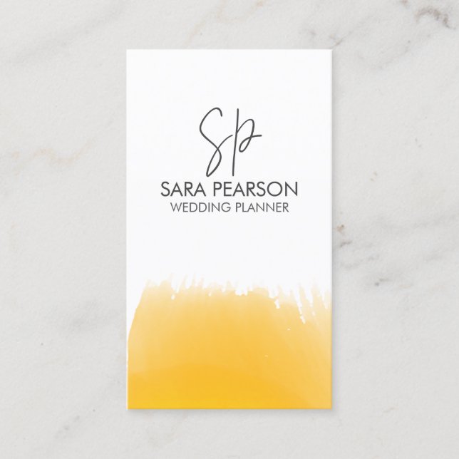 Event Management Planning Monogram Business Card (Front)