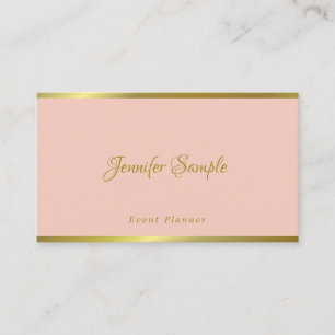 Event Modern Elegant Hand Script Pink Gold Beauty Business Card