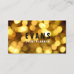 Event Modern Yellow Dots Confetti Sparkly Lights Business Card