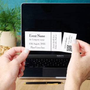 event name date simple minimal scan QR details fun Raffle Tickets