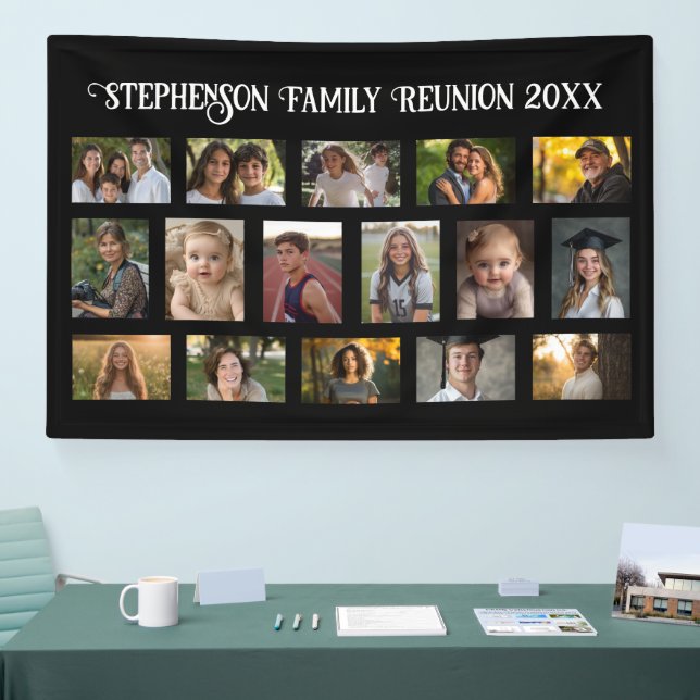 Event or Family Reunion 16 Photo Collage Banner (Tradeshow)