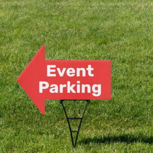 Event Parking Arrow Shaped Sign