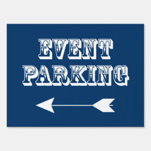 Event Parking Directional Arrow - Blue Sign