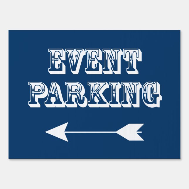 Event Parking Directional Arrow - Blue Sign (Back)