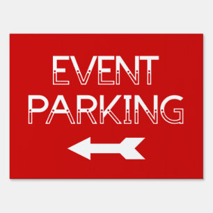 Event Parking Directional Arrow - Red Yard Sign