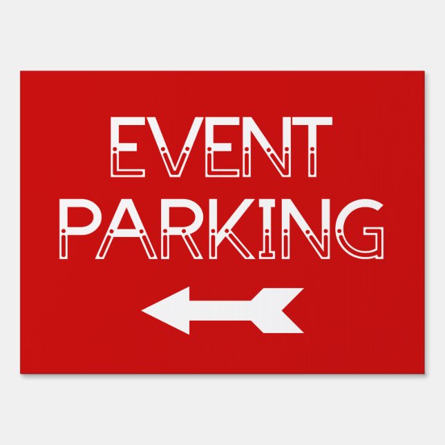 Event Parking Directional Arrow - Red Yard Sign (Back)