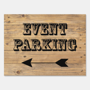 Event Parking Directional Arrow - Wood Yard Sign