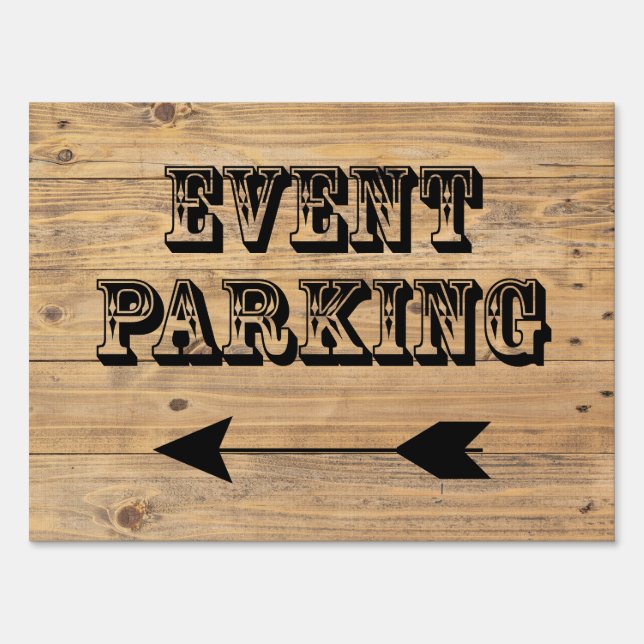 Event Parking Directional Arrow - Wood Yard Sign (Back)