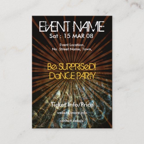 EVENT PARTY miniFLYER #001 Business Card