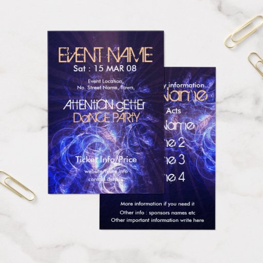 Customizable EVENT PARTY miniFLYER #005 Business Card