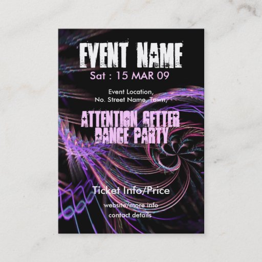 Customizable EVENT PARTY miniFLYER #007 Business Card