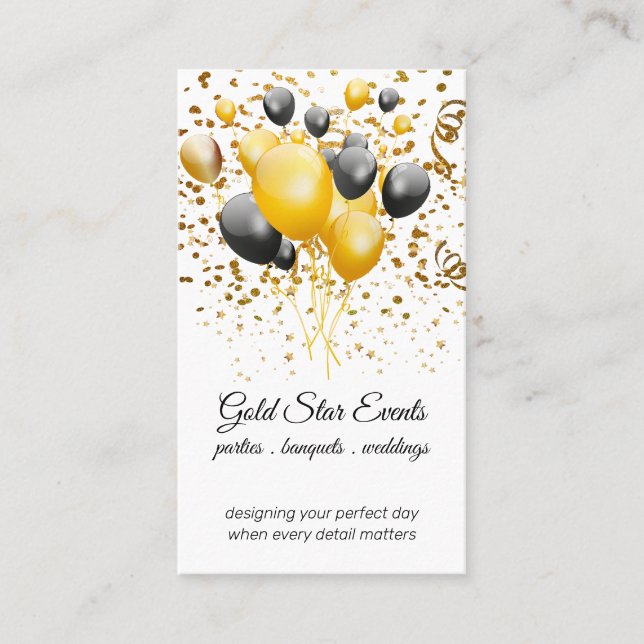 Event Party Planner Balloons And Confetti Business Card (Front)
