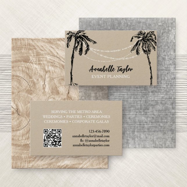 Event Party Planner Tropical Business Card (Creator Uploaded)