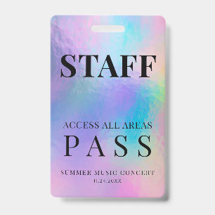Event Pass Holographic Modern Badge
