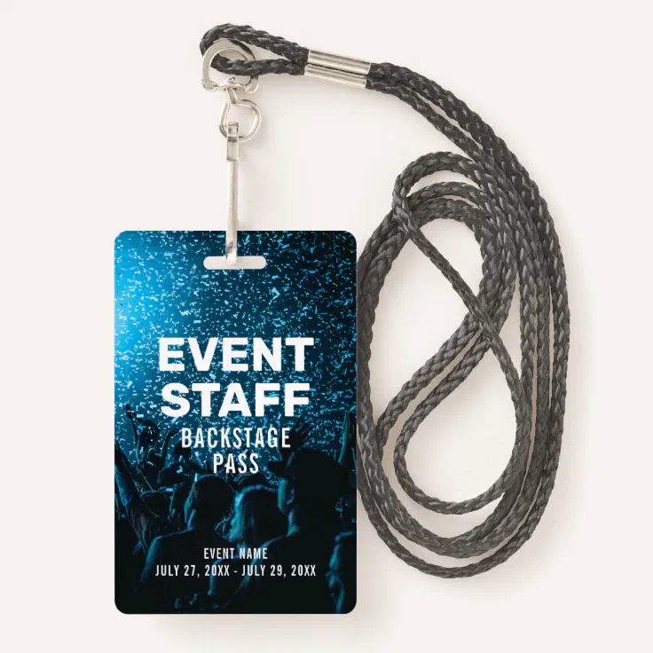 Event Photo Backstage Pass Event Staff Id Badge Zazzle