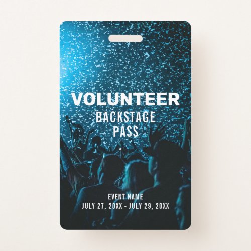 Event Photo Backstage Pass Event Volunteer Badge