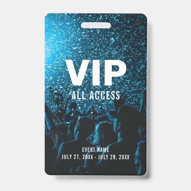Event Photo VIP All Access Pass Event ID Badge (Front)