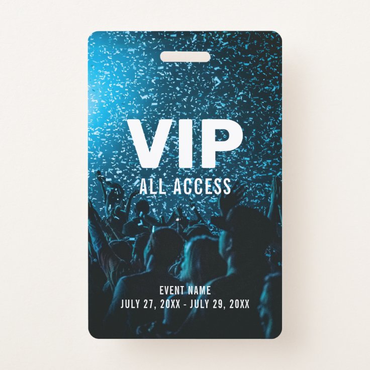 Event Photo VIP All Access Pass Event ID Badge | Zazzle