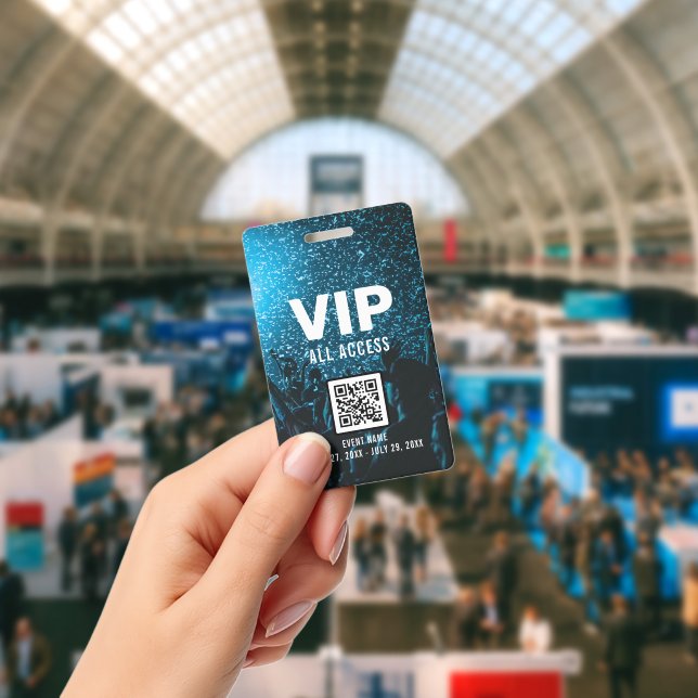 Event Photo VIP All Access Pass QR Code ID Badge | Zazzle