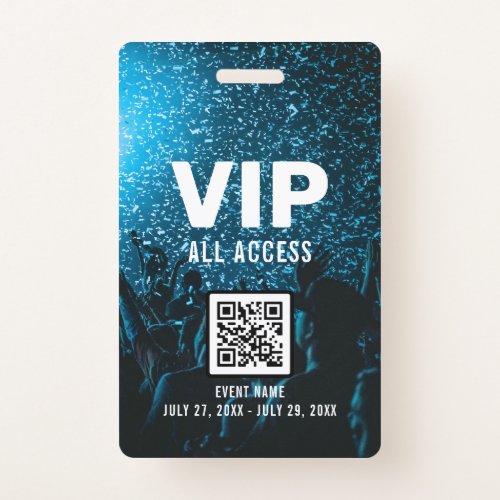 Event Photo VIP All Access Pass QR Code ID Badge