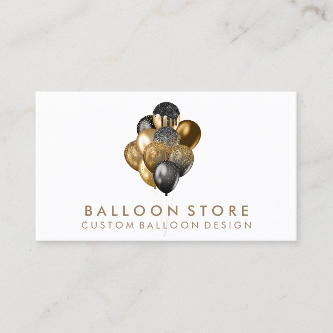 Event Plan Party Decoration Glitter Gold Balloon Business Card