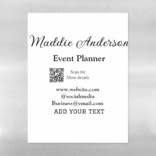 Event planner add name Q R code details website em Magnetic Dry Erase Sheet