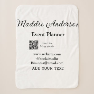 Event planner add name Q R code details website em Sherpa Blanket