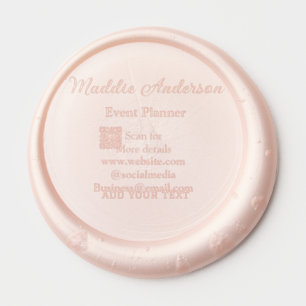 Event planner add name Q R code details website em Wax Seal Sticker