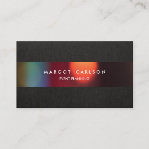 Customizable Colorful Bokeh Event Planner and Entertainment Business Cards