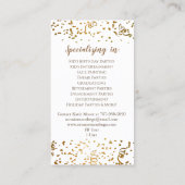 Event Planner Balloons Confetti Business Card (Back)
