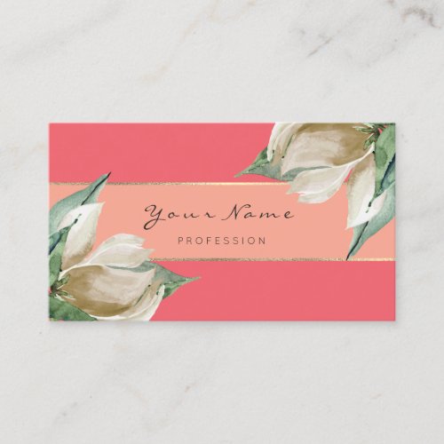 Event Planner Beauty Blogger Mint Floral Coral Business Card