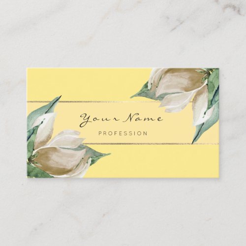 Event Planner Beauty Blogger Mint Floral Yellow Business Card