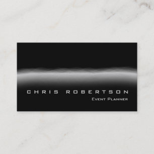 Event Planner Black Gray Trendy Business Card