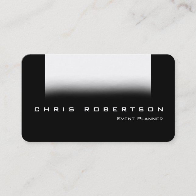 Event Planner Black Gray White Trend Business Card (Front)