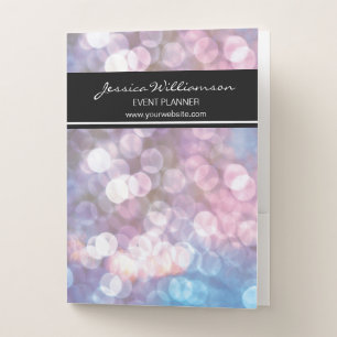 Event Planner • bokeh, sparkle lights, trendy Pocket Folder