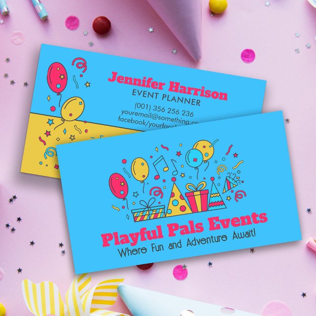 Event Planner - Bright Colorful Illustration Business Card (Creator Uploaded)