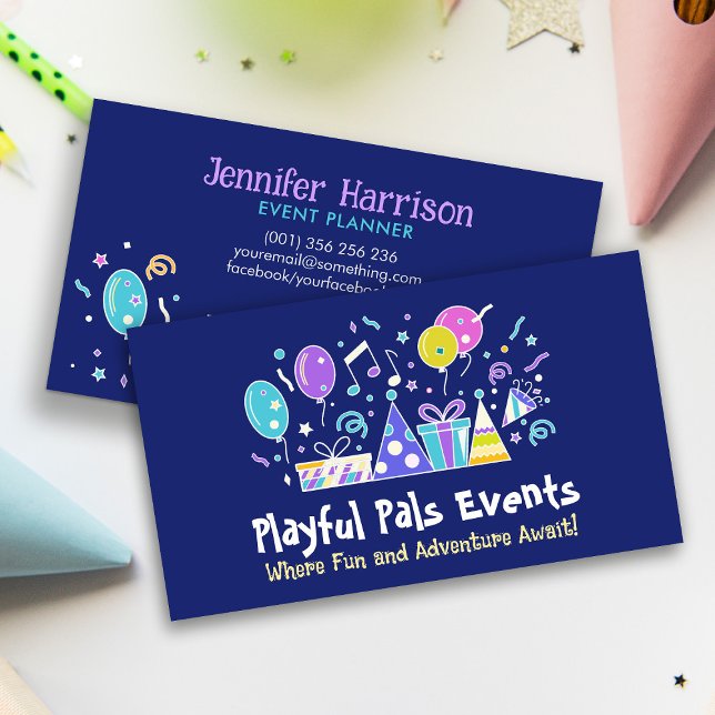 Event Planner - Bright Colorful Illustration Business Card (Creator Uploaded)