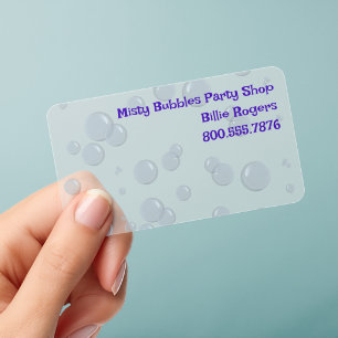 Event Planner Bubbles Clear Business Cards