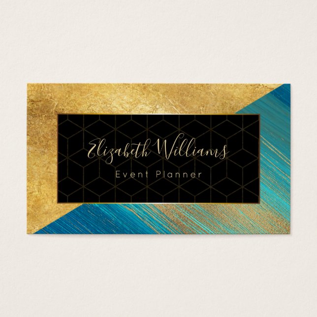 Event Planner Color Block Business Cards (Front)