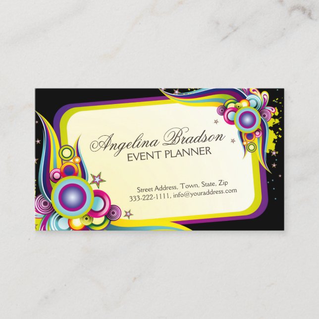 Event Planner Colorful Graphic Design Card (Front)