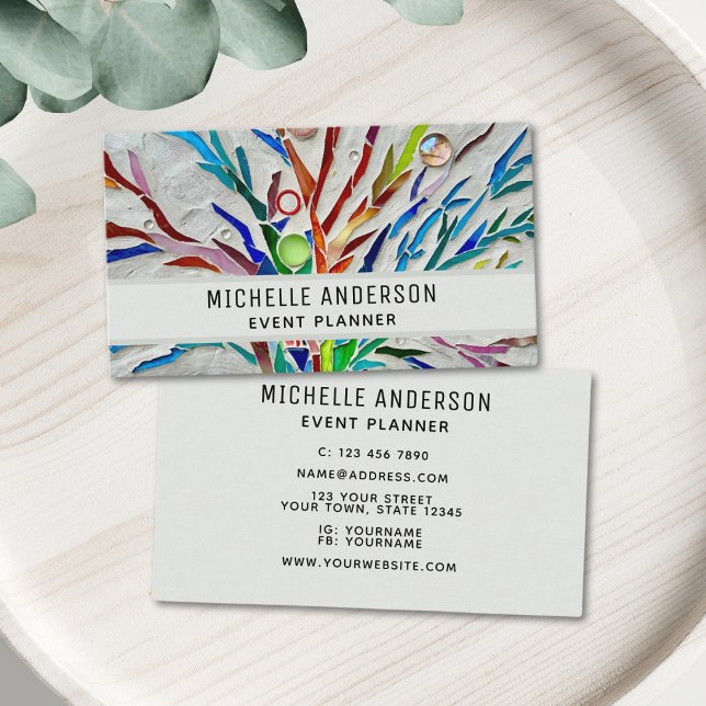 Event Planner Colorful Modern Business Card (Creator Uploaded)