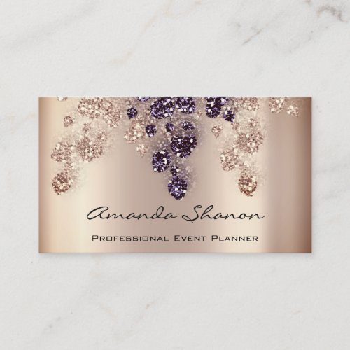 Event Planner Couch QrCode Photo Logo Rose Gold Business Card