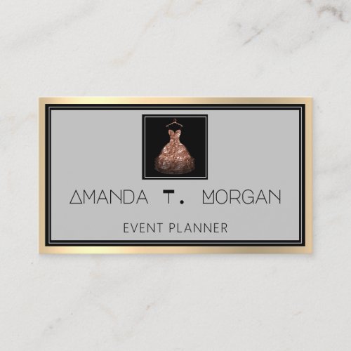 Event Planner Dance Wedding Blogger Dress GoldRose Business Card
