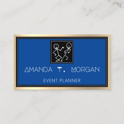 Event Planner Dance Wedding Blogger Modern Blue Business Card