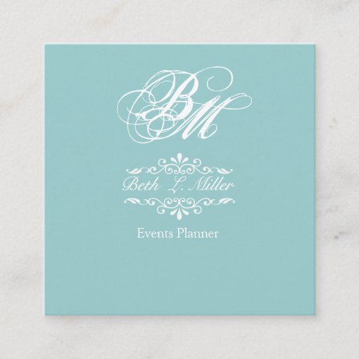 Customizable Fancy Times  Monogram Business Card